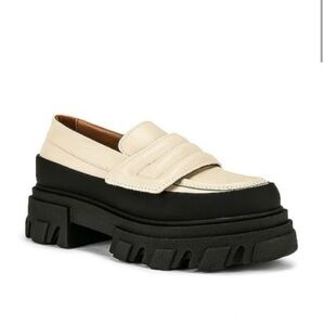 Ganni Platform Cream Loafers
